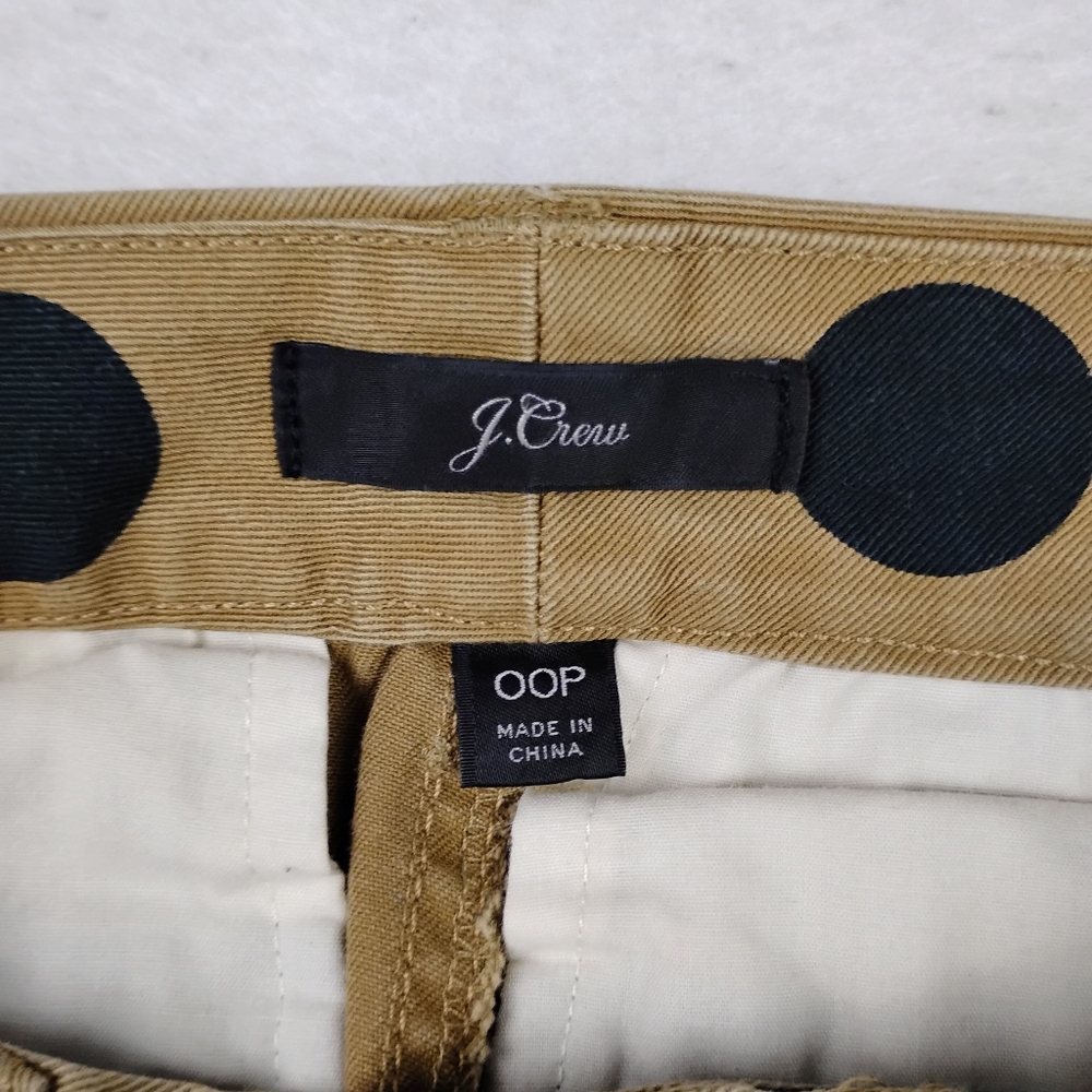 J. Crew Polka Chino Pant In Tan/Black Combo Size 00 Petite XXS - Picture 4 of 5